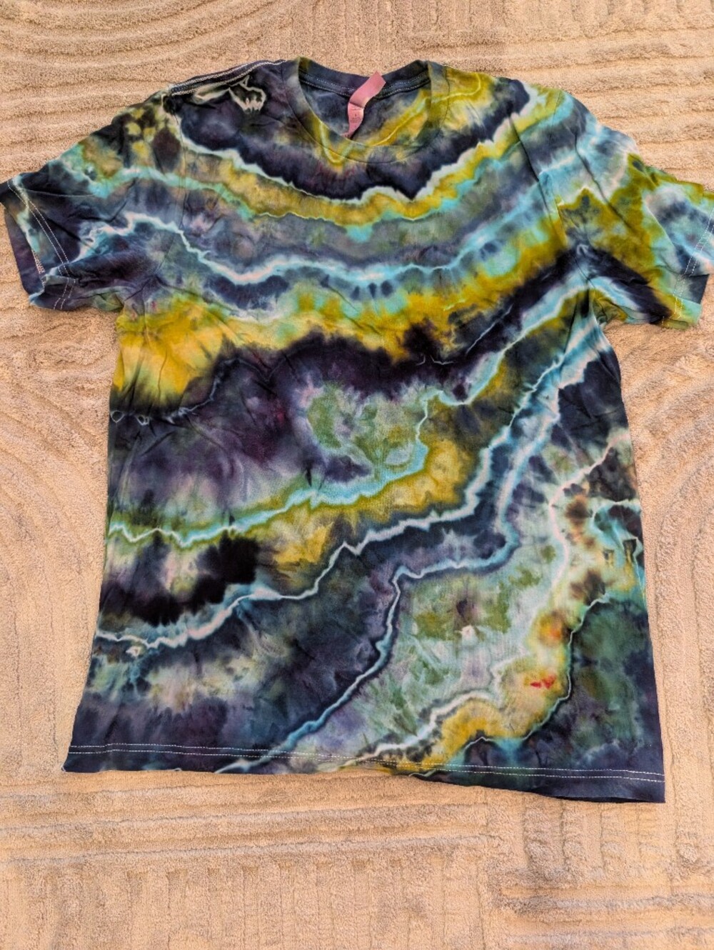 Bella Canvas Men's Short Sleeve Tie-Dye Tee in Blue, Green, Yellow, Black
